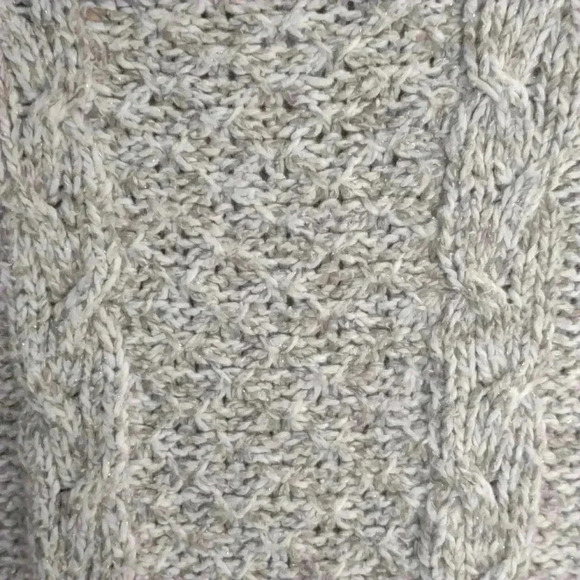 Liz Claiborne Crazy Horse‎  shimmer taupe cowl neck sweater women's large - Picture 2 of 5